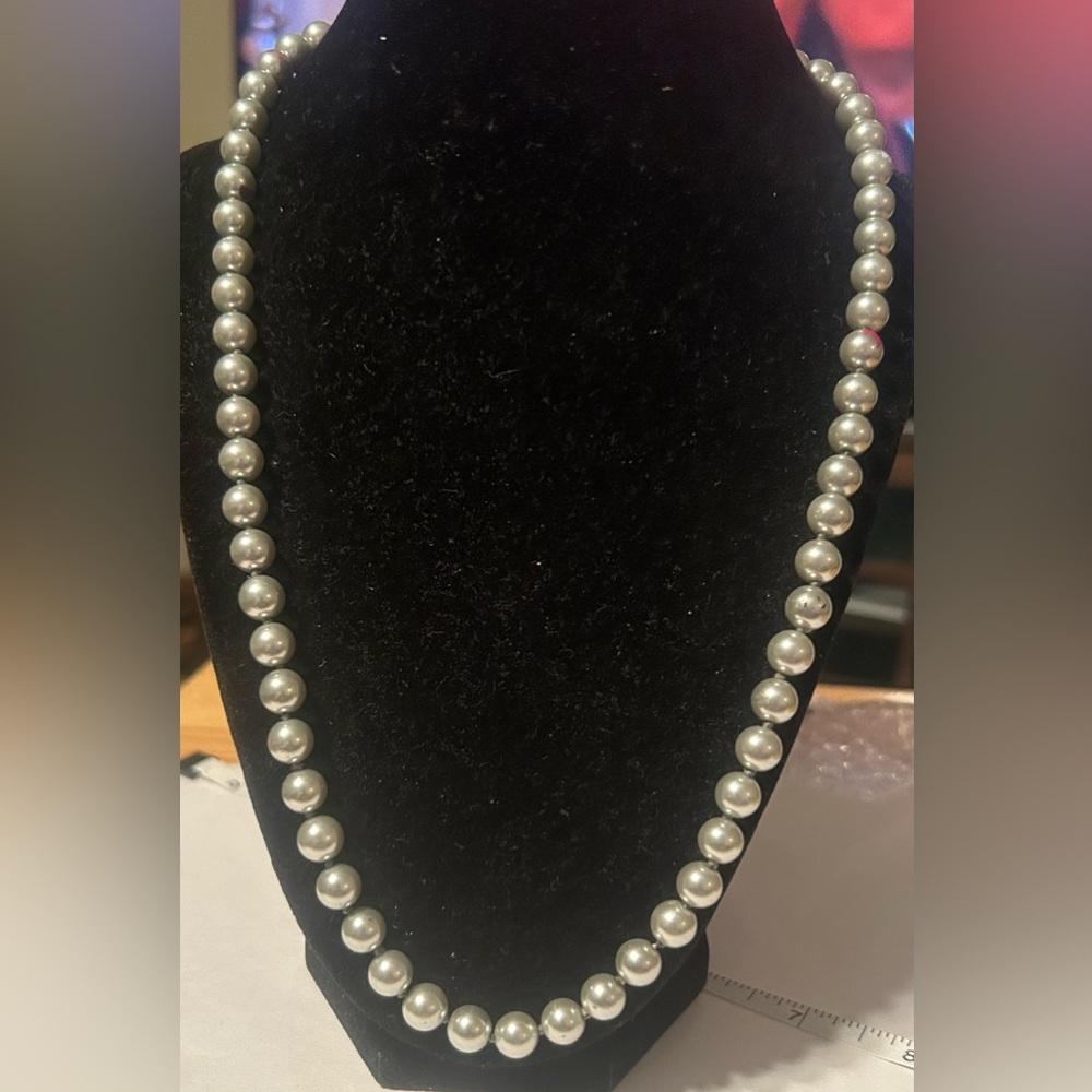 Elegant Charter Club Silver Faux Pearl Necklace